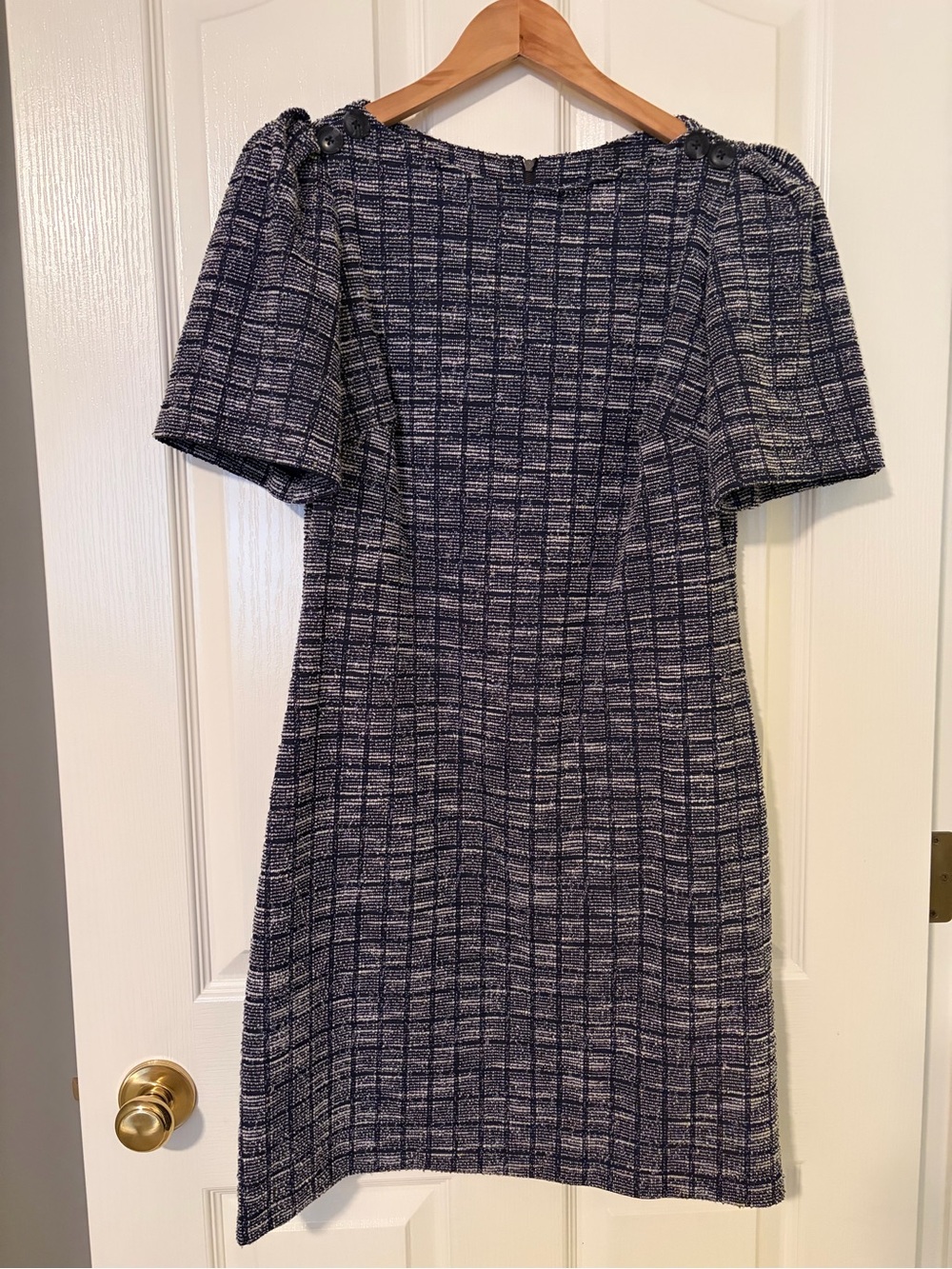 Calvin Klein Navy Tweed Midi Dress